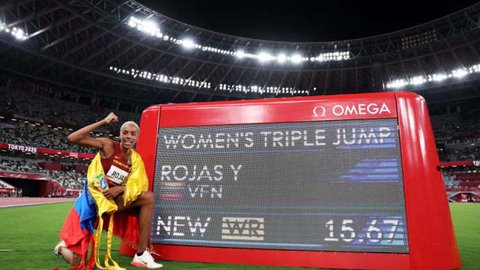 Yulimar Rojas medalla de oro en triple salto con un nuevo récord mundial